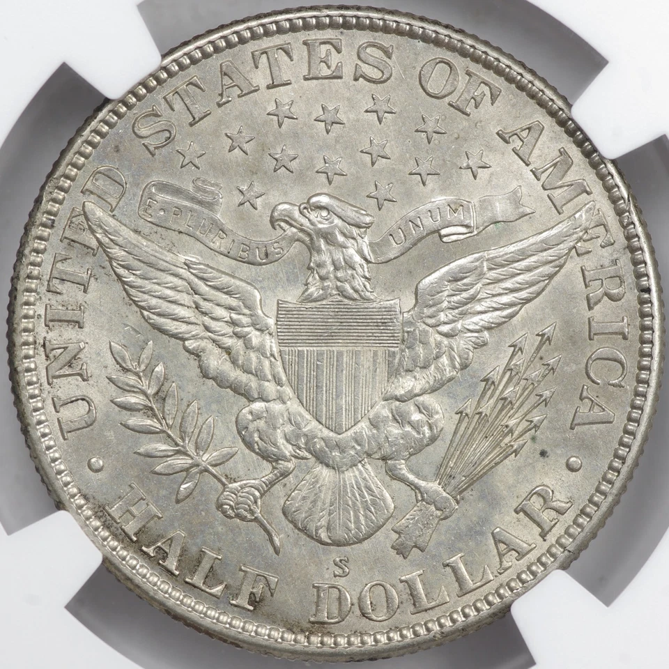 1914-S Barber Half Dollar 50c NGC MS62, Choice Original, Tough In UNC [BN006] - Image 3 of 4