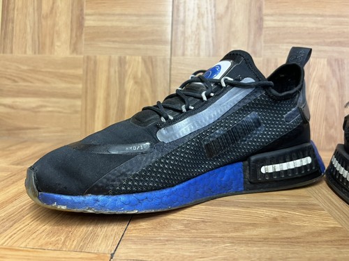 Worn🔥 Adidas RARE NASA x NMD_R1 Spectoo Core Black FX6819 Men's Size 9 Shoes - Picture 7 of 14