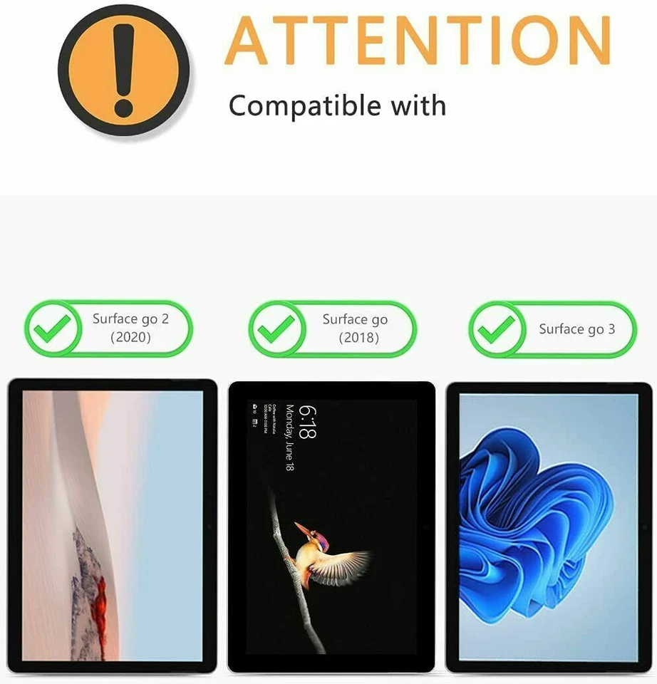 (2 Pack) Tempered Glass Screen Protector For Microsoft Surface Go/Go 2/Go 3/Go 4 - Image 2 of 3