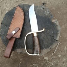 D Guard Bowie Knife  Handmade 5160 Carbon Steel Blade  Camping  10.5 inches