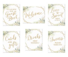 Geometric Botanical Theme Wedding Signs