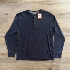 Member's Mark Soft Wash Thermal Henley Mens Size XL Blue
