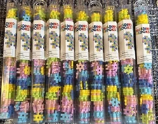 Pastel Target Bullseye Hashtag Building Blocks 72 pieces 10 Tubes