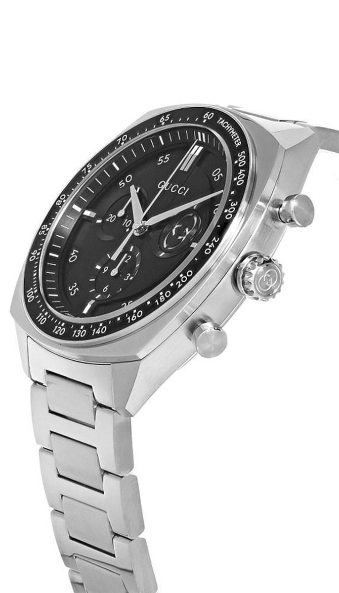 GUCCI　腕時計 GQ6000 BLK 2311 Gucci Interlocking G Quartz SS 41mm Black Dial Men's Watch