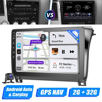 10'' Carplay Stereo Radio Android 13 1+32G GPS NAV Cam For Toyoda Tundra 07-2013