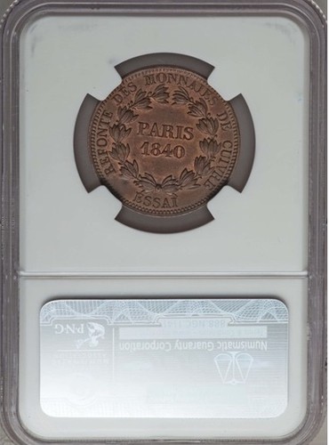 FRANCE LOUIS PHILIPPE 1840 5 CENTIMES "ESSAI" UNCIRCULATED CERTIFIED NGC MS63 - Picture 2 of 6