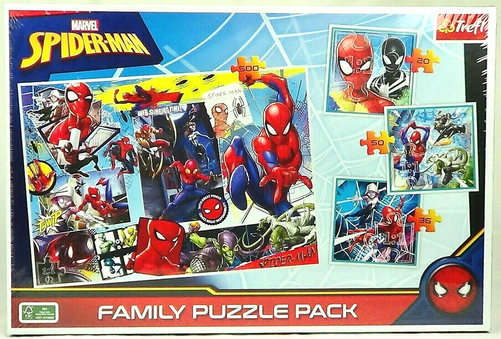 Trefl Marvel Spiderman Family Jigsaw Puzzle Pack 3-In-1 & 500 Pcs Small & Large