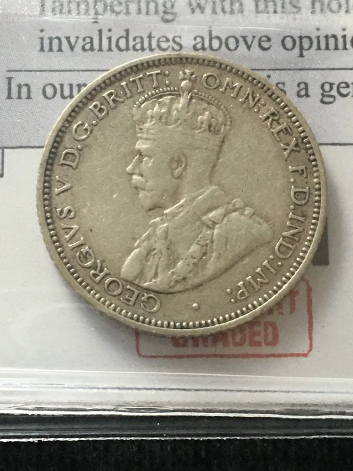 1934   Australia ; 6 Pence , Coin Mart Graded**F-15** KM# 25 - Image 3 of 4