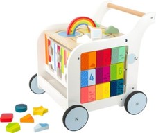 Chariot de Marche et d'Activités Coffre A jouets Eléphant En Bois