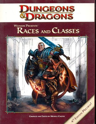 JDR RPG ROLEPLAYING GAME / D&D 4 / DUNGEONS AND DRAGONS 4 RACES AND CLASSES