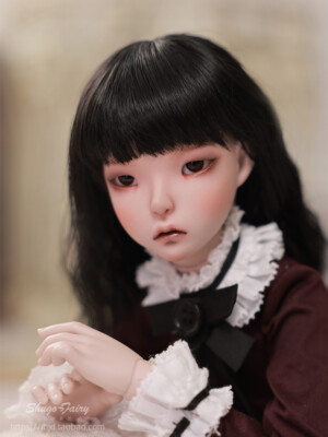 1/4 BJD SD Resin Ball Joint Edda Girl Doll Face Makeup Eyes Wig Full Set