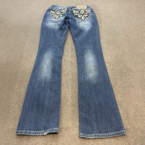 Miss Me Signature Boot Rise Womens 27 Fits 28x34 Relaxed y2k Bedazzled Embroider