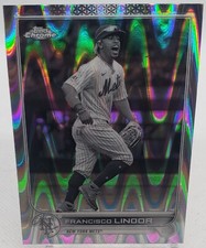 2022 Topps Chrome Sonic Francisco Lindor Black And White Wave