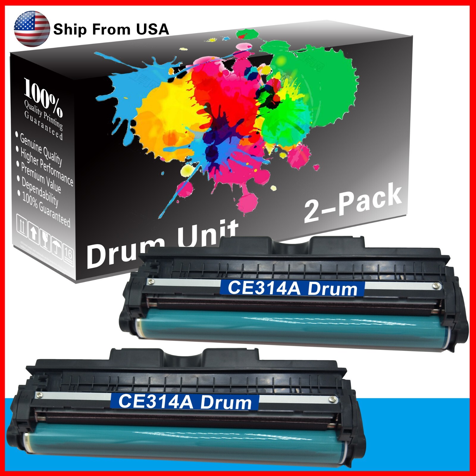 2PacK CE314A Imaging Drum 126A for CP1020 CP1025 M175c Printer eBay