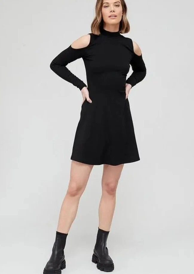 Long black floaty clearance dress