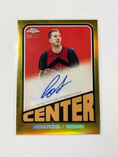 JAKOB POELTL 2023-24 Topps Chrome 1972 Gold Refractor Auto 08/50 Raptors
