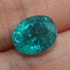 NATURAL BLUE APATITE 11.2 x 9.1 MM OVAL CUT OUTSTANDING COLOR ALL NATURAL F-4478