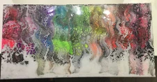 Abstract Rainbow’Rain’ Original Blacklight acrylic painting resin coated