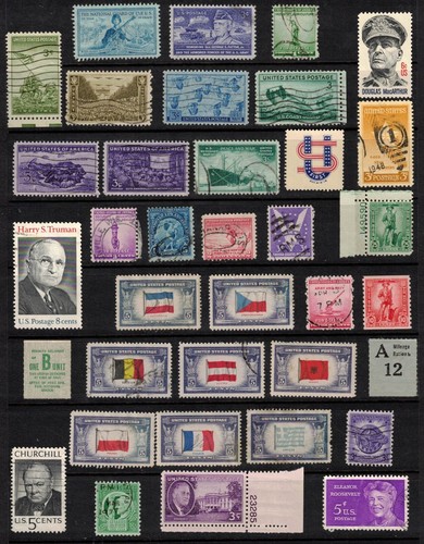 Topical Collection of 36 World War 2 Stamps and related. INC. WS12 & WS13