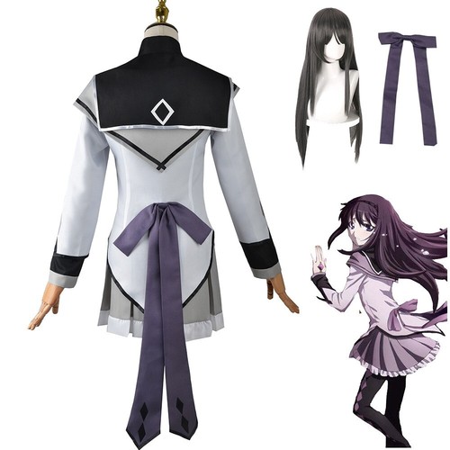 Puella Magi Madoka Magica Akemi Homura Cosplay Costume Outfit Party Womens Skirt - Picture 12 of 12