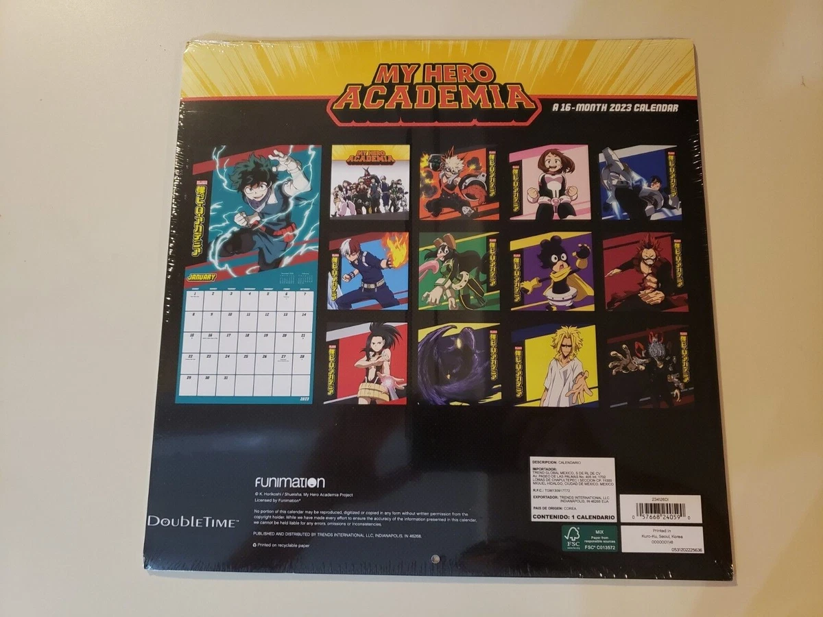 My hero academia a 16 month 2023 calendar brand new 12" x 12" | eBay