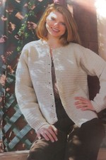 Textured cardigan; ladies,  CT- 102 Vintage crochet pattern