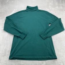 Vintage Mikael York Shirt Womens Medium M Green Turtleneck Made in USA