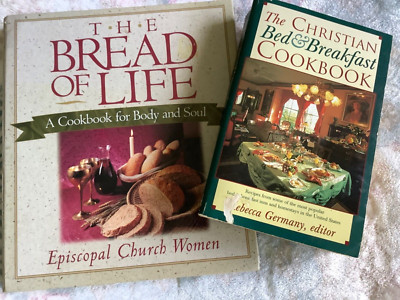 Christian Cookbooks Lot of 2 Bed & Breakfast Cookbook & Bread of Life Cookbook