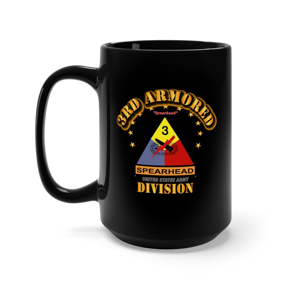 Black Mug 15oz - Army - 3rd Armored Division - Spearhead