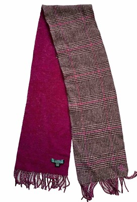 Women's Polo Ralph Lauren 100% Laine Wool Scarf Magenta