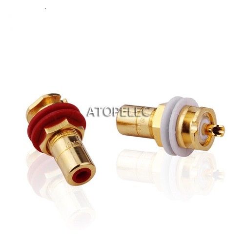 8-20pcs CMC 816-WU Gold Plated RCA Jack Female Socket Connector Panel Mount - Picture 2 of 2
