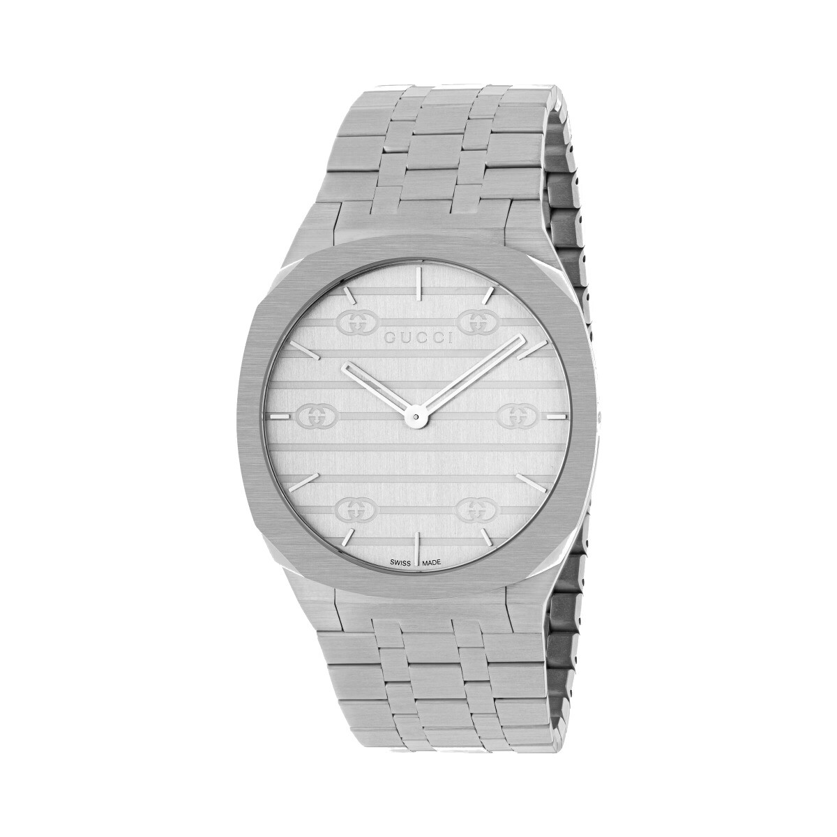YA163407 GUCCI 25H / orologio unisex / quadrante argentato / cassa e braccial...