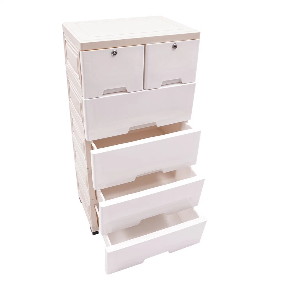 Cómoda organizadora de cajón de plástico con 6 cajones para dormitorio Foto 3 de 4