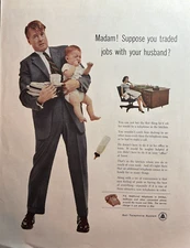 1956 Bell Telephone System Trade Jobs With Husband Baby Work Desk VTG Print Ad