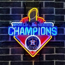 Houston Astros 2022 Champions TX 18x18 Neon Light Sign Lamp HD Vivid Printing
