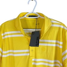 NEW G/FORE Offset Stripe Tech Pique Golf Polo Mens L Cyber Modern Spread 120