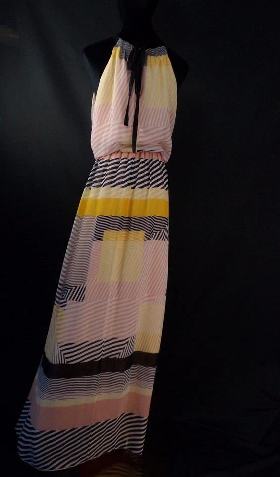 Vestido Halter Largo Fluido Vince Comuto Talla 6 Atado Trasero Foto 4 de 4