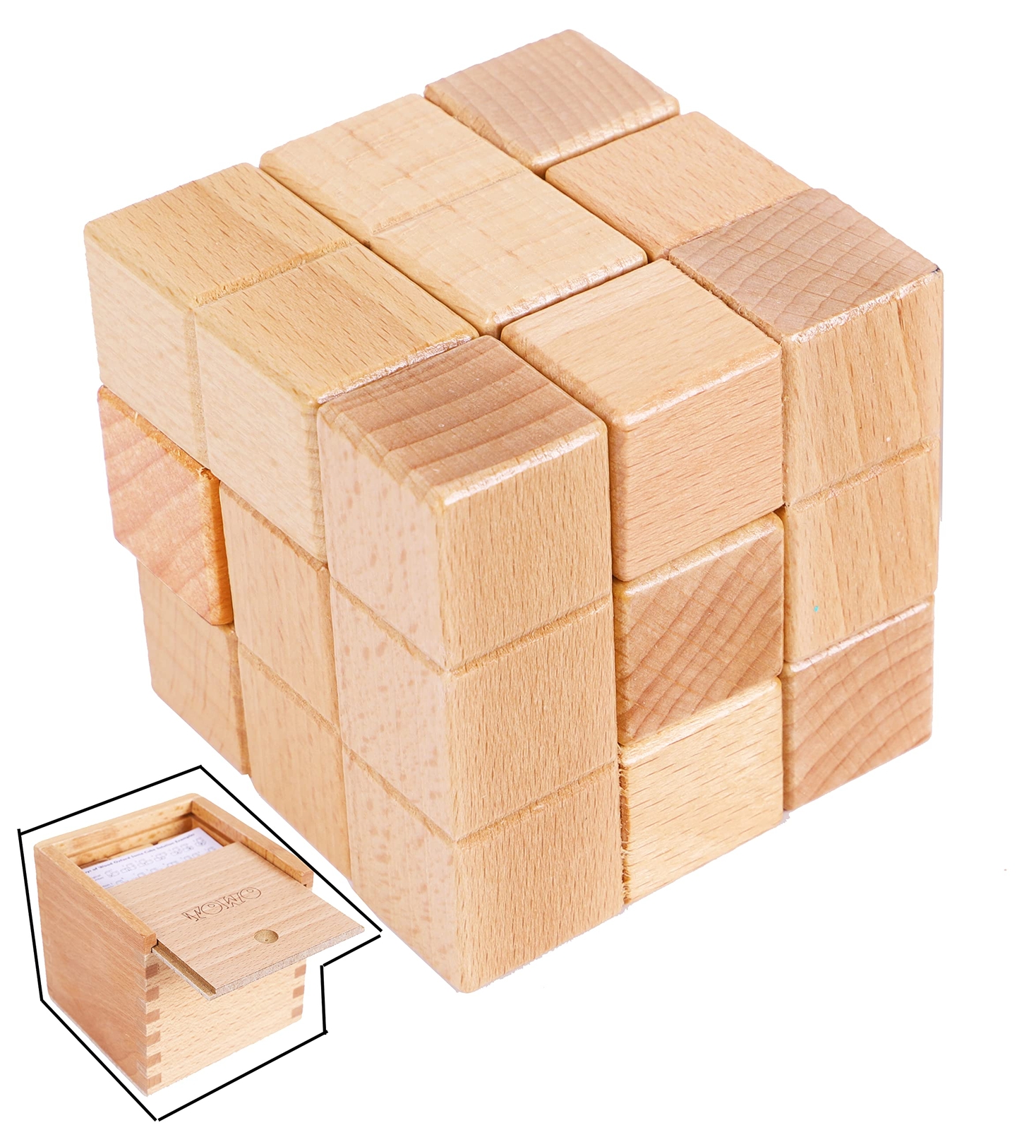 TOWO Large Wooden Soma Cube Puzzle - Brain Teaser Puzzle IQ Logic Math Puzzle...