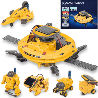 STEM Kit Bot Build Your Own Science Gear Robot Kit Solar Panel & Battery Power