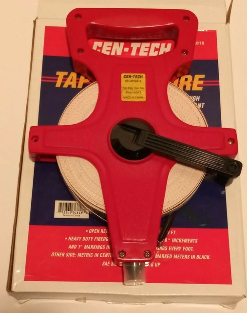 Cen Tech 100 Ft X 1 2 Open Reel Measuring Tape For Sale Online Ebay