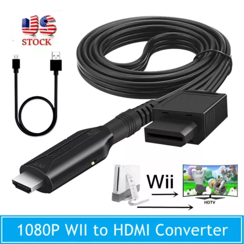 Wii to HDMI Adapter Converter Cable Full HD 1080P Plug&Play for Television PC^US - Picture 2 of 7