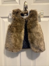 OSH KOSH BGOSH Brown Faux Fur Vest Size Toddler girl's size 3 3T jacket