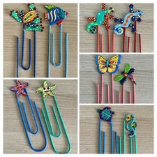 Caribbean Recycled Metal Oversized Paper Clip Bookmark Choice of Designs