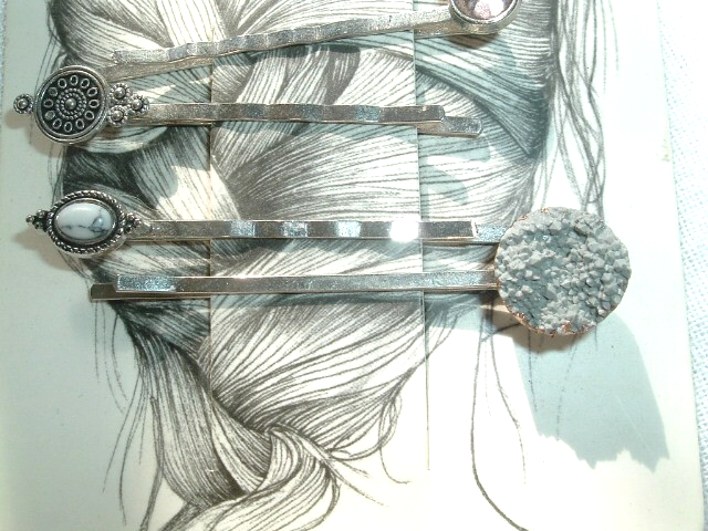 Silver & Smoky Rhinestone Bobby Pins 4-Pack - NWT