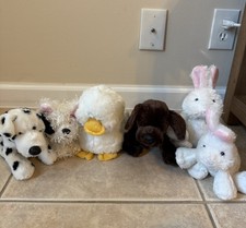 GANZ Webkinz Lot Of 6 - Dalmatian, White Terrier, Duck, Chocolate Lab, 2 Bunnies