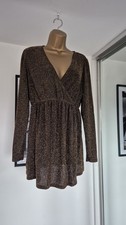 George Maternity Gold Sparkle Wrap Peplum Long Sleeve Top Size 12