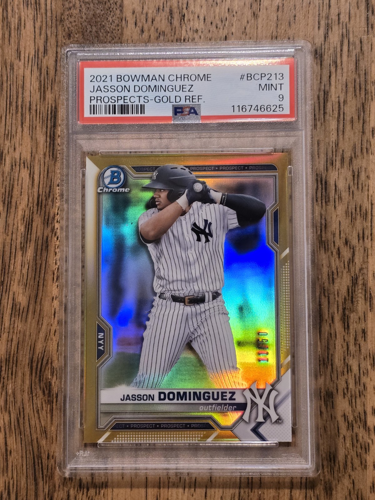 2021 Bowman Chrome - Prospects Jasson Dominguez #BCP-213 Gold Refractor /50 (RC)