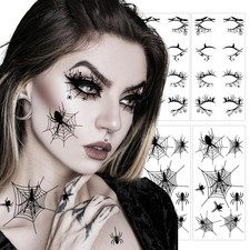 Halloween Spider Eye Tattoos Eyeliner Eyeshadow Temporary Tattoo Stickers for...
