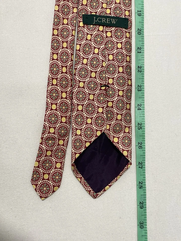 J.crew 橙色几何丝绸男式领带 M 加拿大 🇨🇦 Ex Con — 第 4/4 张图片