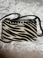 Zebra Print Genuine Leather Crossbody Bag From Next 9’’x5.5’’